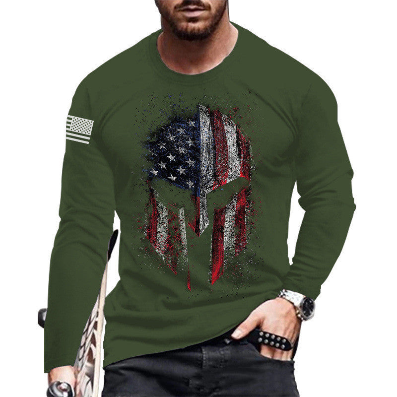 Long Sleeve Round Neck Loose Print Pullover Jacket T-shirt
